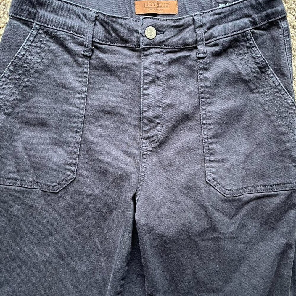 Judy Blue Pants Womens 9/29 Dark Blue High Waisted Straight Pants Zipper Closur - Picture 2 of 8